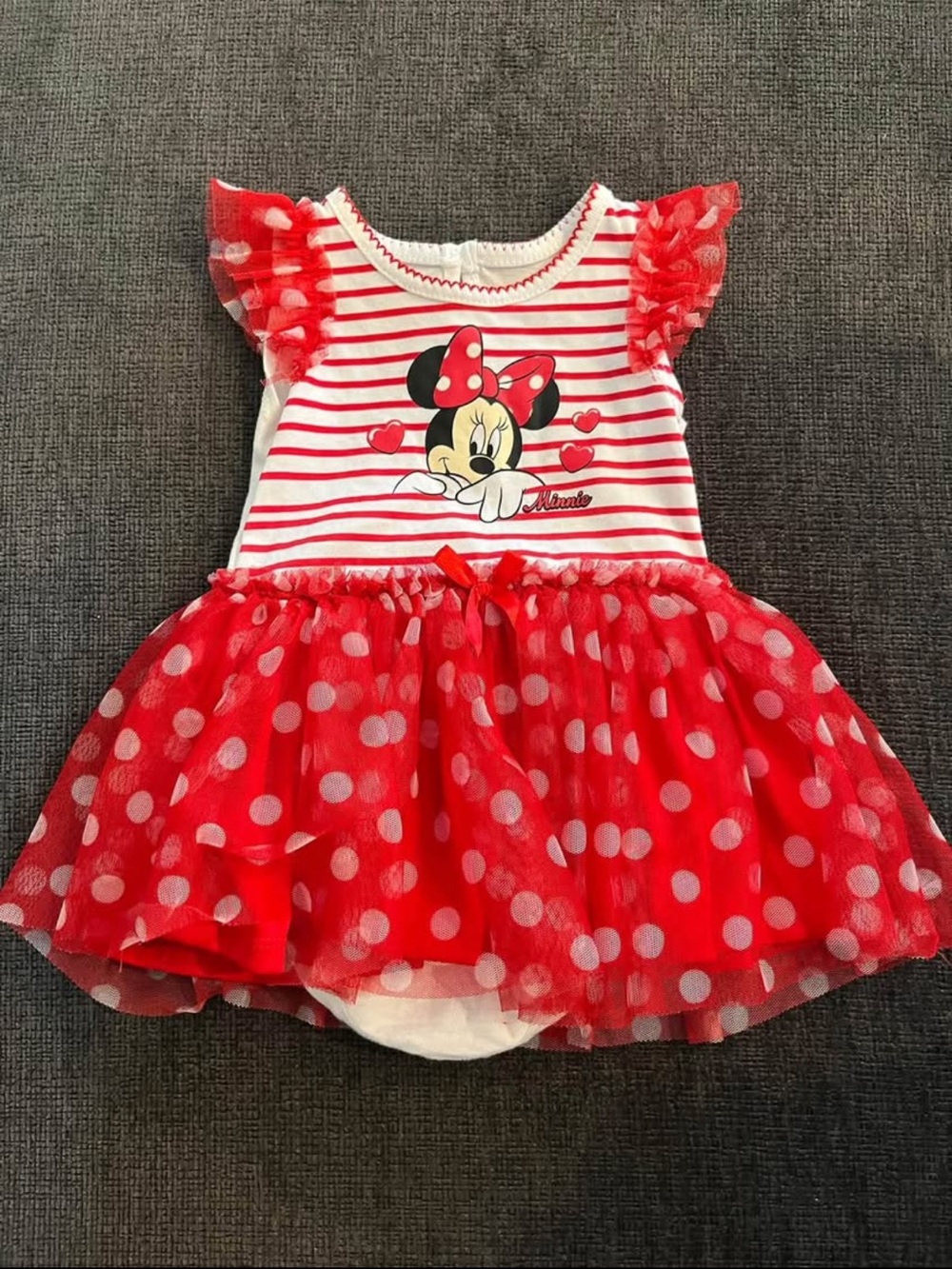 Disney Red and White Minnie Mouse Tulle Skirt Dress